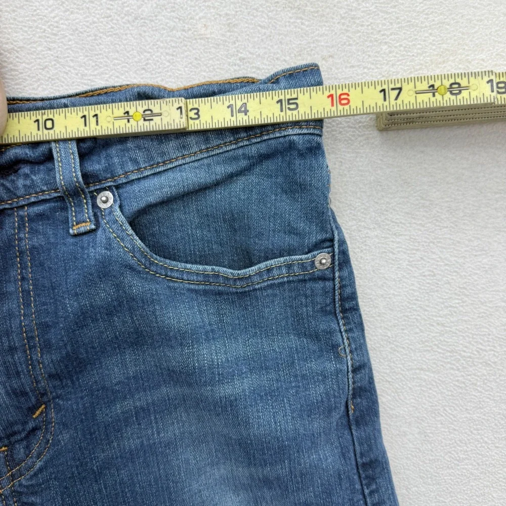 Levis 513 Slim Straight Jeans Mens 32x32 Blue Denim Pants Casual Faded